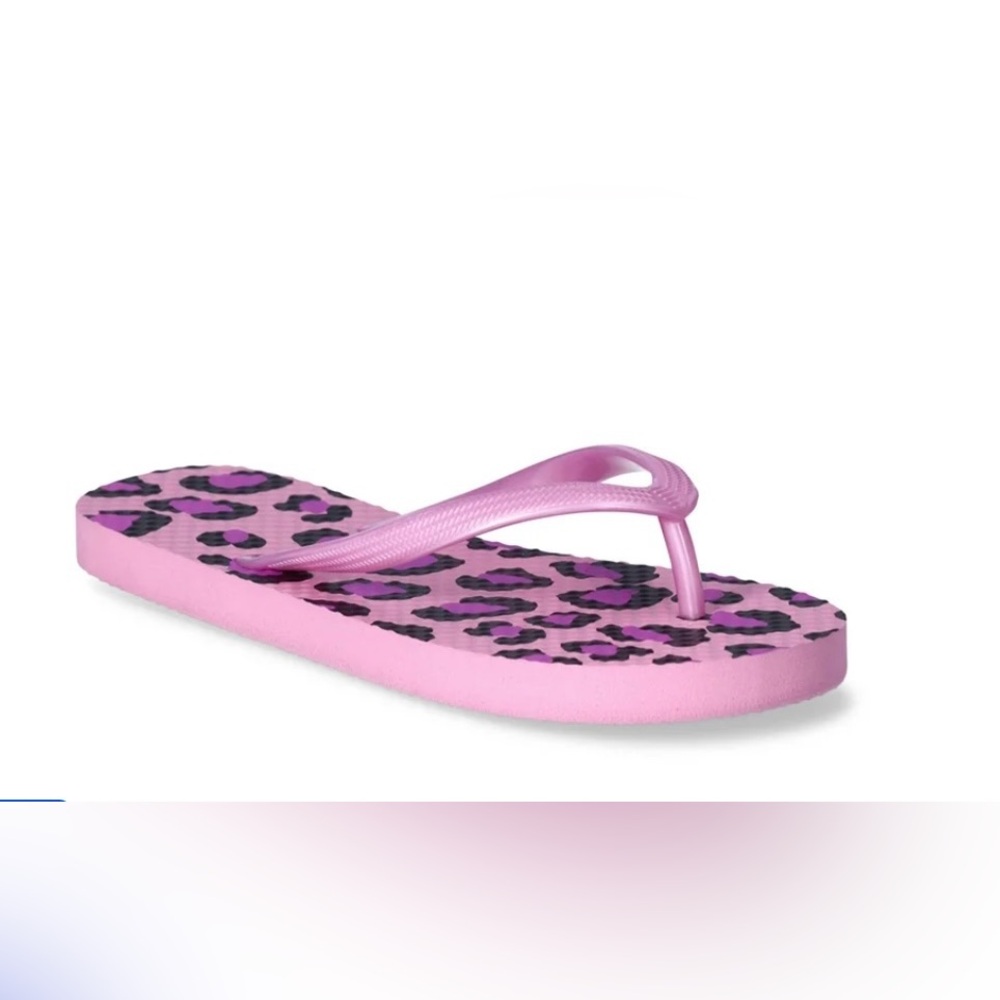 🔴 3/$12 Girls’ Wonder Nation Pink Cheetah Flip Flops! NWT!